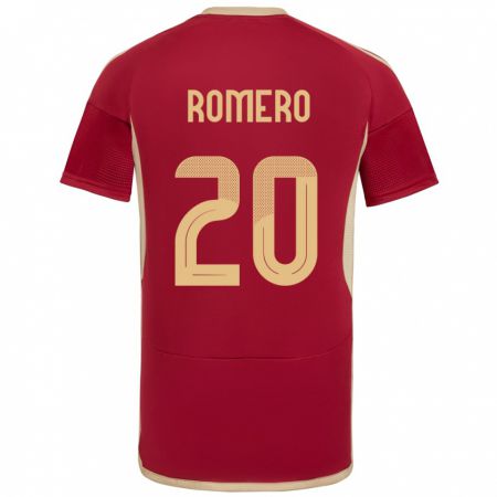 Kandiny Kinderen Venezuela Andrés Romero #20 Bourgondië Thuisshirt Thuistenue 24-26 T-Shirt België