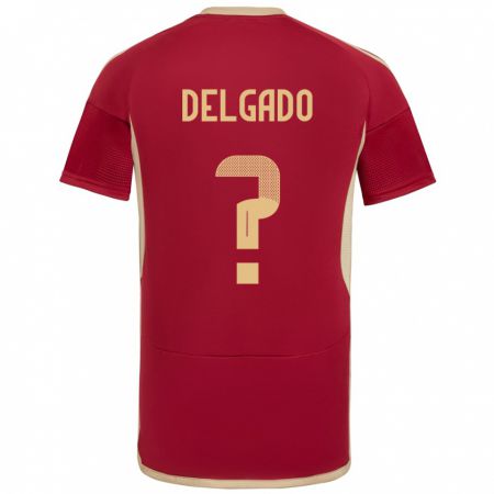 Kandiny Kinderen Venezuela Álex Delgado #0 Bourgondië Thuisshirt Thuistenue 24-26 T-Shirt België