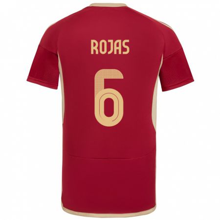 Kandiny Niño Camiseta Venezuela Carlos Rojas #6 Borgoña 1ª Equipación 24-26 La Camisa México