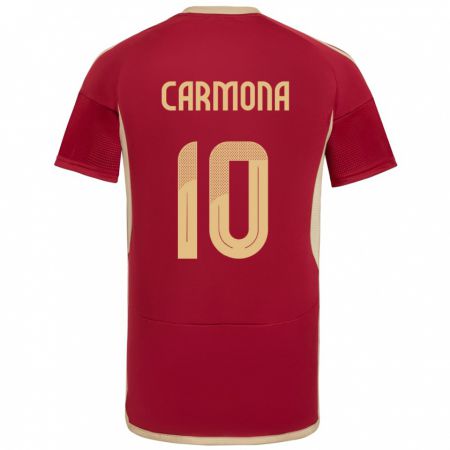 Kandiny Bambino Maglia Venezuela Wikelman Carmona #10 Borgogna Kit Gara Home 24-26 Maglietta