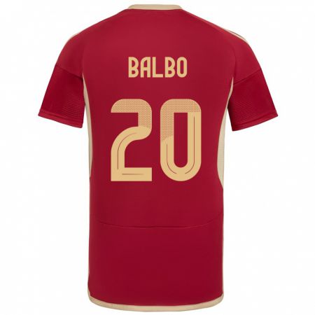 Kandiny Niño Camiseta Venezuela Luis Balbo #20 Borgoña 1ª Equipación 24-26 La Camisa México