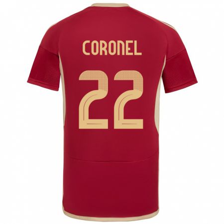 Kandiny Niño Camiseta Venezuela Nohelis Coronel #22 Borgoña 1ª Equipación 24-26 La Camisa México