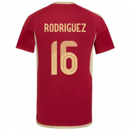 Kandiny Niño Camiseta Venezuela Arianna Rodríguez #16 Borgoña 1ª Equipación 24-26 La Camisa México