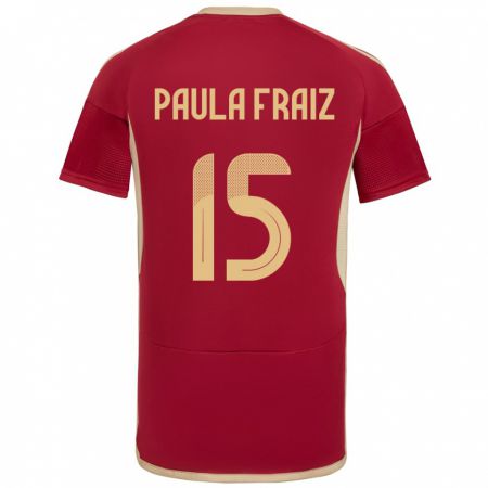 Kandiny Niño Camiseta Venezuela Ana Paula Fraiz #15 Borgoña 1ª Equipación 24-26 La Camisa México