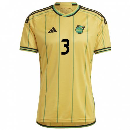 Kandiny Kinderen Jamaica Michael Hector #3 Geel Thuisshirt Thuistenue 24-26 T-Shirt