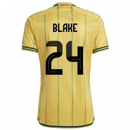 Kandiny Bambino Maglia Giamaica Andre Blake #24 Giallo Kit Gara Home 24-26 Maglietta