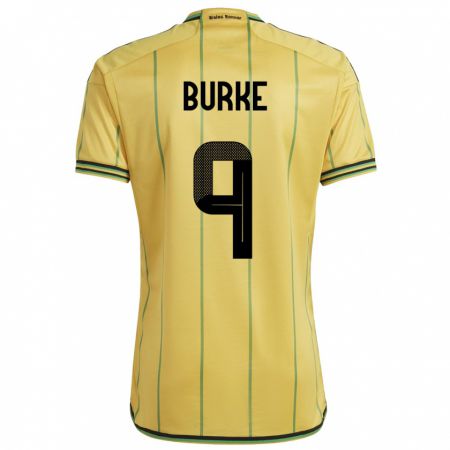 Kandiny Bambino Maglia Giamaica Cory Burke #9 Giallo Kit Gara Home 24-26 Maglietta