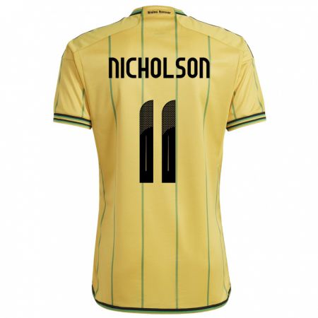 Kandiny Bambino Maglia Giamaica Shamar Nicholson #11 Giallo Kit Gara Home 24-26 Maglietta