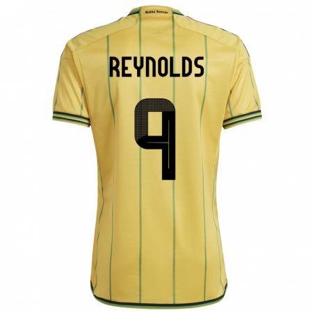 Kandiny Kinderen Jamaica Fabian Reynolds #9 Geel Thuisshirt Thuistenue 24-26 T-Shirt België