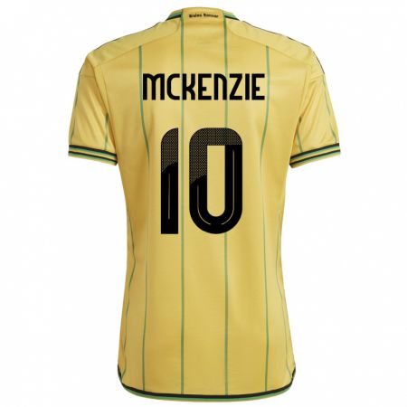 Kandiny Bambino Maglia Giamaica Denzel Mckenzie #10 Giallo Kit Gara Home 24-26 Maglietta