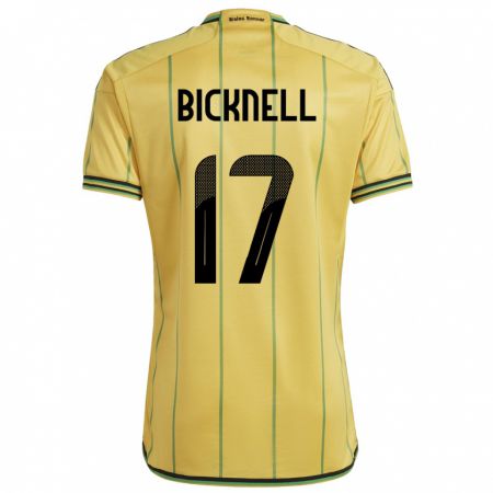 Kandiny Kinderen Jamaica Alexander Bicknell #17 Geel Thuisshirt Thuistenue 24-26 T-Shirt België