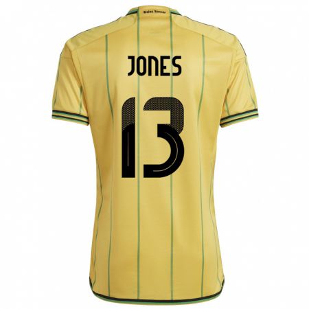 Kandiny Bambino Maglia Giamaica Javanae Jones #13 Giallo Kit Gara Home 24-26 Maglietta