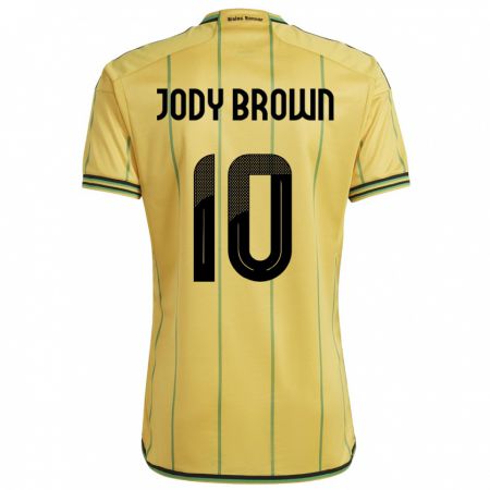 Kandiny Kinderen Jamaica Jody Brown #10 Geel Thuisshirt Thuistenue 24-26 T-Shirt