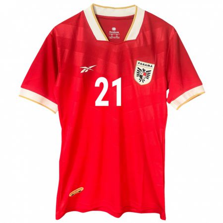 Kandiny Kinderen Panama Nicole De Obaldía #21 Rood Thuisshirt Thuistenue 24-26 T-Shirt België