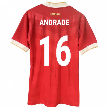 KandinyキッズパナマAndrés Andrade#16赤ホームシャツ24-26ジャージーユニフォーム