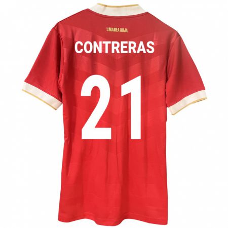 Kandiny Kinderen Panama Davis Contreras #21 Rood Thuisshirt Thuistenue 24-26 T-Shirt België