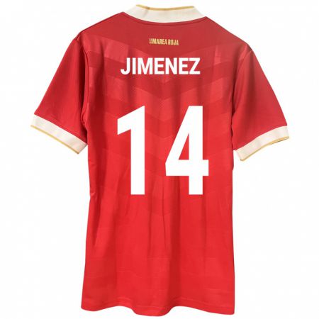 Kandiny Bambino Maglia Panamá Juan Jiménez #14 Rosso Kit Gara Home 24-26 Maglietta