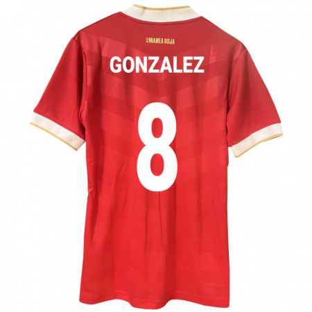 Kandiny Kinderen Panama Schiandra González #8 Rood Thuisshirt Thuistenue 24-26 T-Shirt