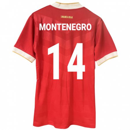 Kandiny Bambino Maglia Panamá Carmen Montenegro #14 Rosso Kit Gara Home 24-26 Maglietta