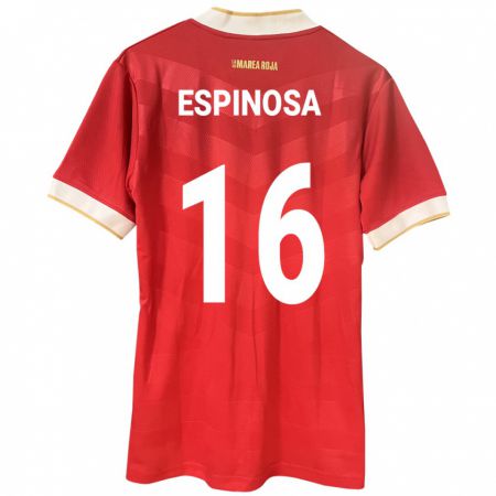 Kandiny Bambino Maglia Panamá Rebeca Espinosa #16 Rosso Kit Gara Home 24-26 Maglietta