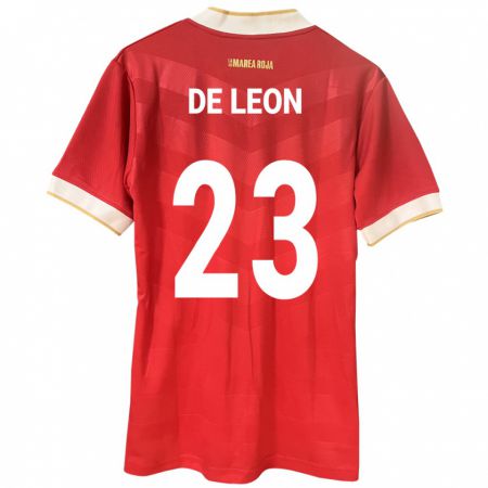 Kandiny Kinderen Panama Yerenis De León #23 Rood Thuisshirt Thuistenue 24-26 T-Shirt