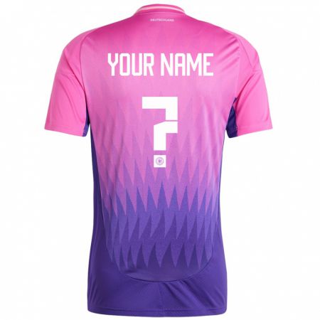 Kandiny Bambino Maglia Germania Il Tuo Nome #0 Rosa Viola Kit Gara Away 24-26 Maglietta