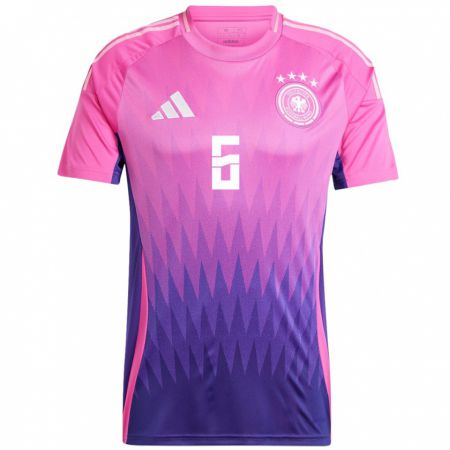 Kandiny Bambino Maglia Germania Joshua Kimmich #6 Rosa Viola Kit Gara Away 24-26 Maglietta