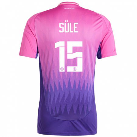 Kandiny Bambino Maglia Germania Niklas Sule #15 Rosa Viola Kit Gara Away 24-26 Maglietta