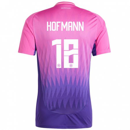 Kandiny Bambino Maglia Germania Jonas Hofmann #18 Rosa Viola Kit Gara Away 24-26 Maglietta