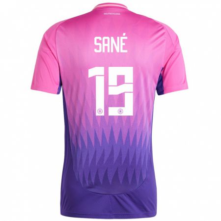 Kandiny Bambino Maglia Germania Leroy Sane #19 Rosa Viola Kit Gara Away 24-26 Maglietta