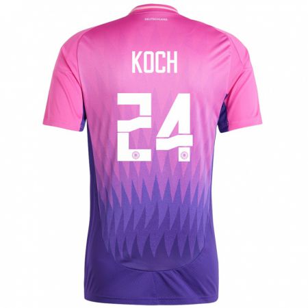 Kandiny Bambino Maglia Germania Robin Koch #24 Rosa Viola Kit Gara Away 24-26 Maglietta