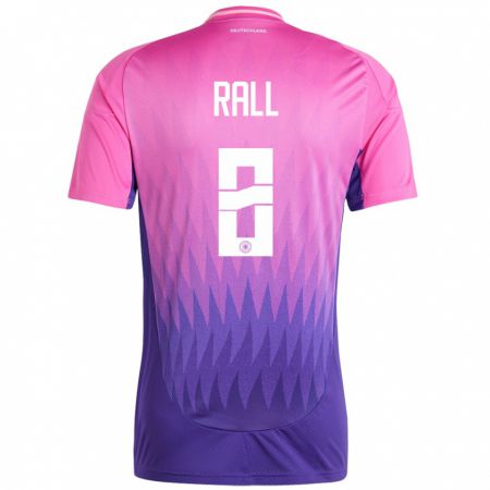 Kandiny Bambino Maglia Germania Maximiliane Rall #8 Rosa Viola Kit Gara Away 24-26 Maglietta