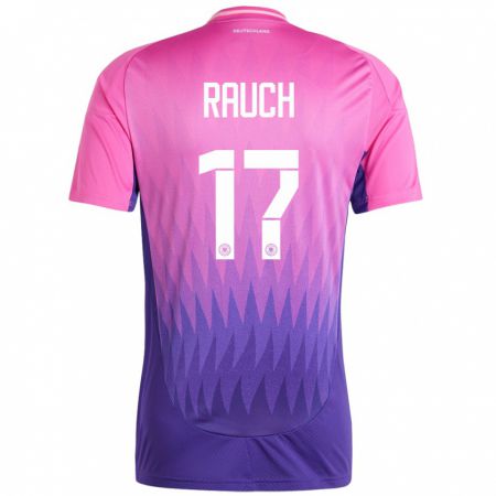 Kandiny Bambino Maglia Germania Felicitas Rauch #17 Rosa Viola Kit Gara Away 24-26 Maglietta