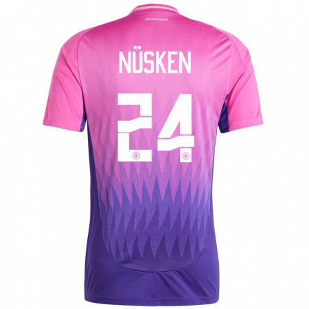 Kandiny Bambino Maglia Germania Sjoeke Nusken #24 Rosa Viola Kit Gara Away 24-26 Maglietta