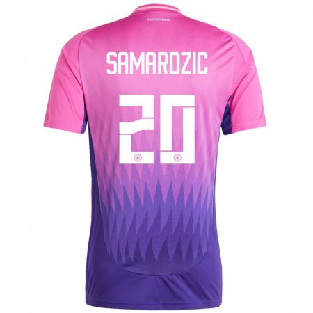 Kandiny Bambino Maglia Germania Lazar Samardzic #20 Rosa Viola Kit Gara Away 24-26 Maglietta