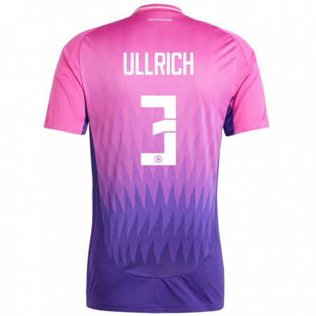 Kandiny Kinder Deutschland Lukas Ullrich #3 Pink Lila Auswärtstrikot Trikot 24-26 T-Shirt Österreich