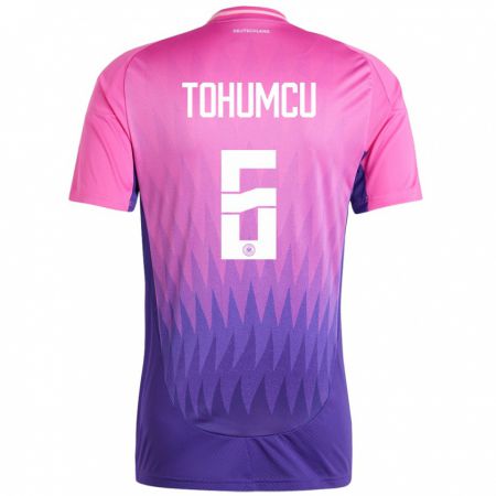 Kandiny Bambino Maglia Germania Umut Tohumcu #6 Rosa Viola Kit Gara Away 24-26 Maglietta