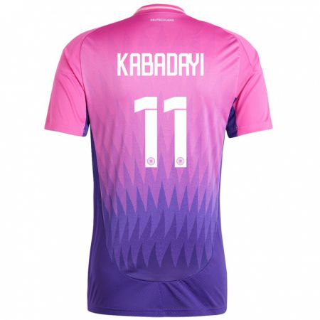 Kandiny Bambino Maglia Germania Yusuf Kabadayi #11 Rosa Viola Kit Gara Away 24-26 Maglietta