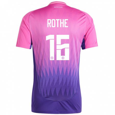 Kandiny Niño Camiseta Alemania Tom Rothe #16 Rosado Morado 2ª Equipación 24-26 La Camisa