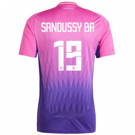 Kandiny Niño Camiseta Alemania Sanoussy Ba #19 Rosado Morado 2ª Equipación 24-26 La Camisa