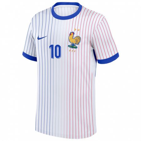 Kandiny Bambino Maglia Francia Kylian Mbappe #10 Bianco Kit Gara Away 24-26 Maglietta