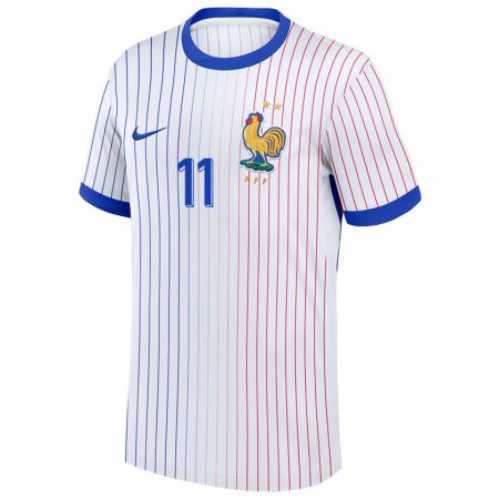 Kandiny Bambino Maglia Francia Kadidiatou Diani #11 Bianco Kit Gara Away 24-26 Maglietta