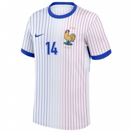 Kandiny Bambino Maglia Francia Matteo Guendouzi #14 Bianco Kit Gara Away 24-26 Maglietta