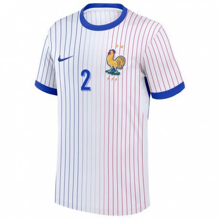 Kandiny Bambino Maglia Francia Ella Palis #2 Bianco Kit Gara Away 24-26 Maglietta