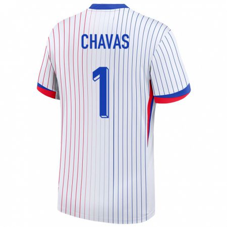 Kandiny Bambino Maglia Francia Mylene Chavas #1 Bianco Kit Gara Away 24-26 Maglietta