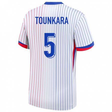 Kandiny Bambino Maglia Francia Aissatou Tounkara #5 Bianco Kit Gara Away 24-26 Maglietta