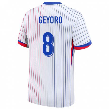 Kandiny Bambino Maglia Francia Grace Geyoro #8 Bianco Kit Gara Away 24-26 Maglietta