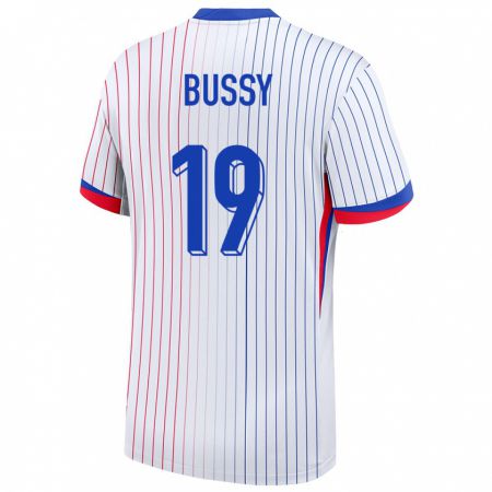 KandinyキッズフランスKessya Bussy#19白アウェイシャツ24-26ジャージーユニフォーム