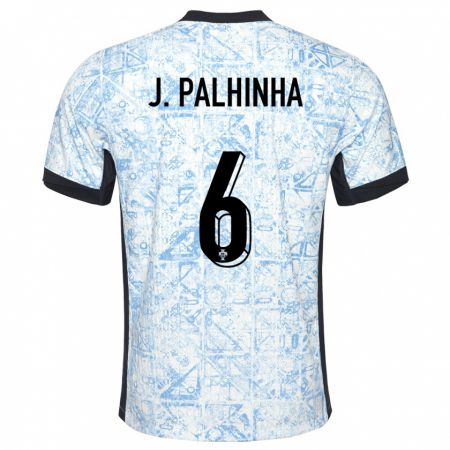 Kandiny Kinderen Portugal Joao Palhinha #6 Crème Blauw Uitshirt Uittenue 24-26 T-Shirt België