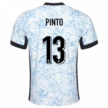 Kandiny Kinder Portugal Fatima Pinto #13 Cremeblau Auswärtstrikot Trikot 24-26 T-Shirt Österreich